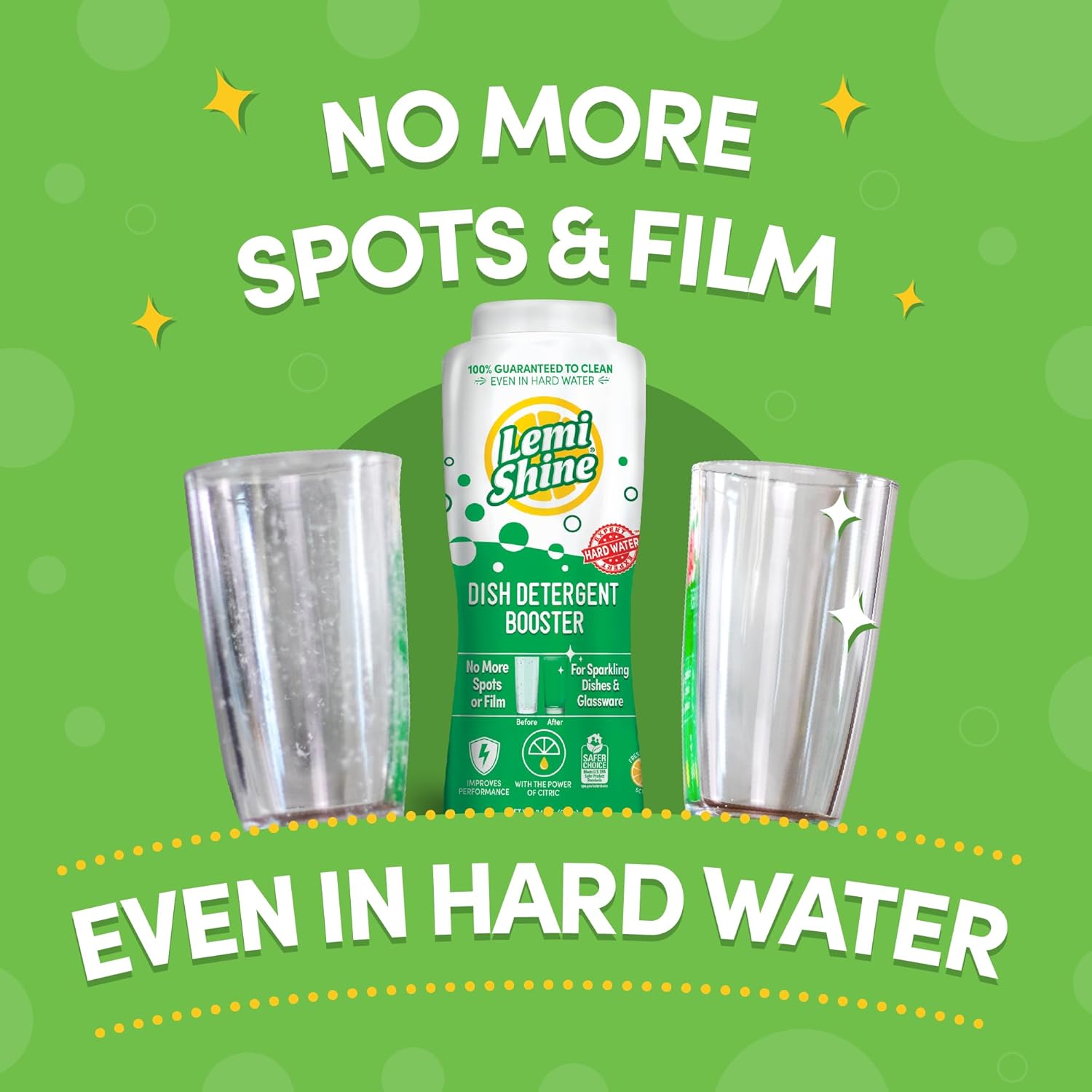 Natural Dish Detergent Booster - Hard Water Stain Remover - Multi-Use Citric Acid Cleaner - 24 oz (2 Pack)