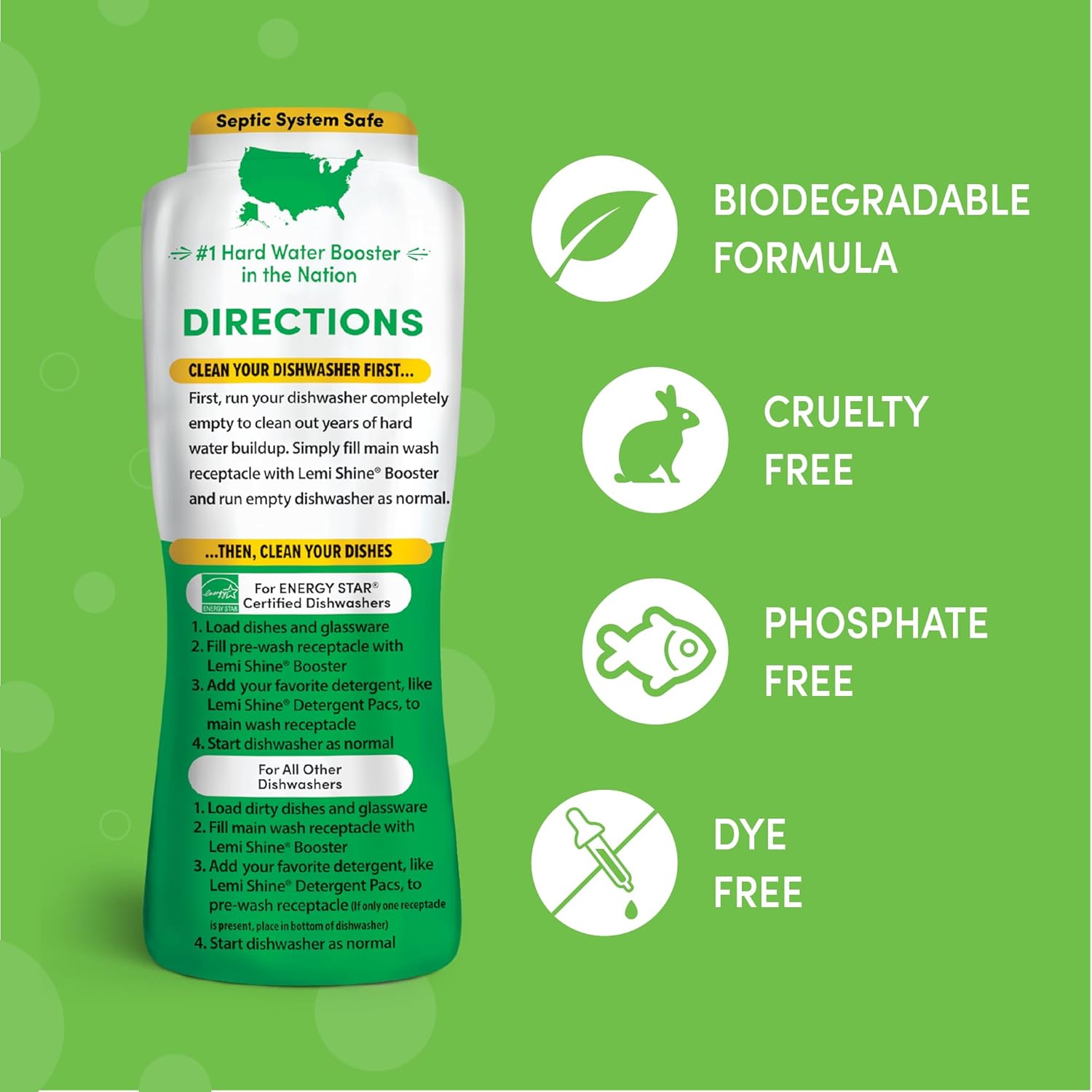 Natural Dish Detergent Booster - Hard Water Stain Remover - Multi-Use Citric Acid Cleaner - 24 oz (2 Pack)