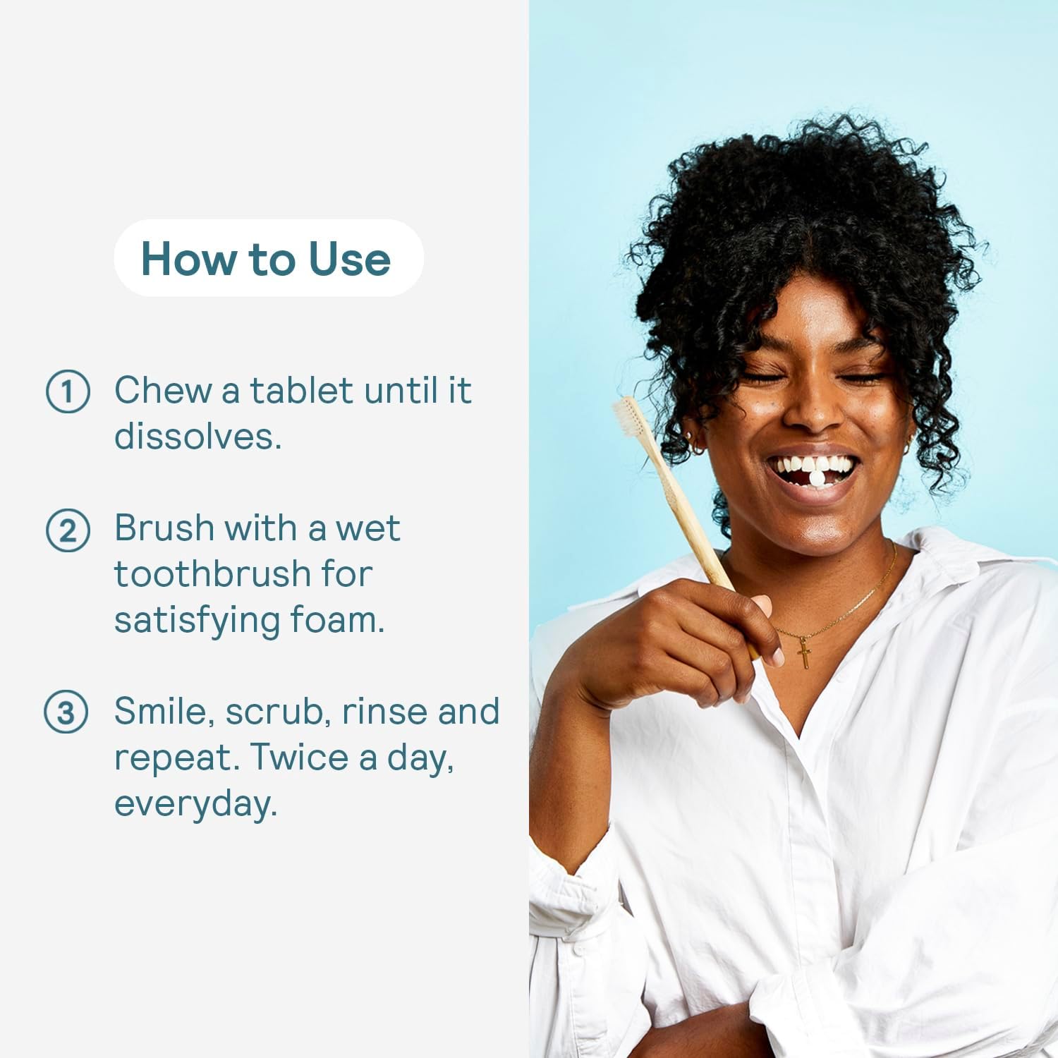 Toothpaste Tablets - Fluoride Free and Remineralizing Tablets - Travel Hydroxyapatite Tabs, 62 Count